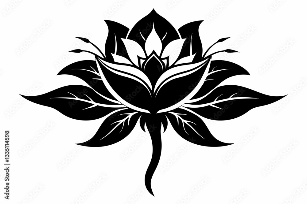 Obraz premium zephyrettes flower line art silhouette vector illustration