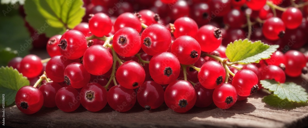 Red currant in garden. Nature, organic food and gardening