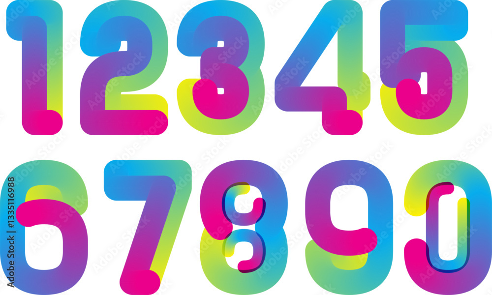 3d set numbers, 3d abstract set number 3d set numbers, 3d abstract set number