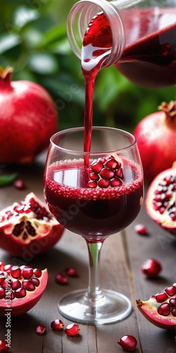Obraz na płótnie Pouring pomegranate juice into glass. Healthy drink w salonie