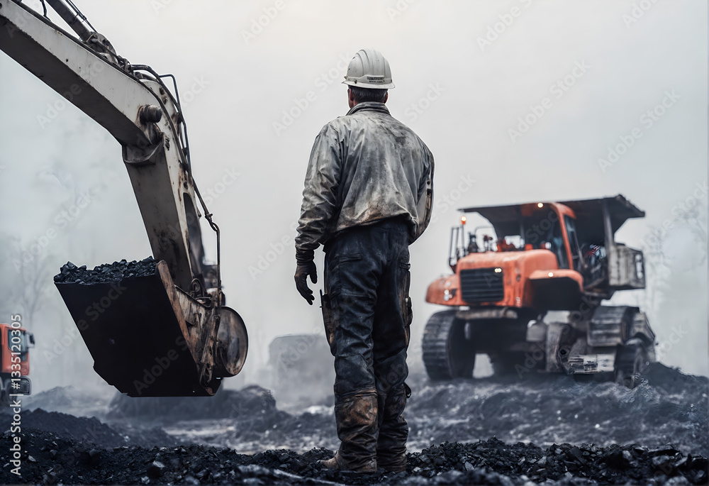 Open pit mine, extractive industry for coal.