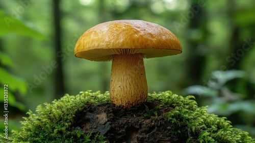 Forest mushroom on moss (3) photo
