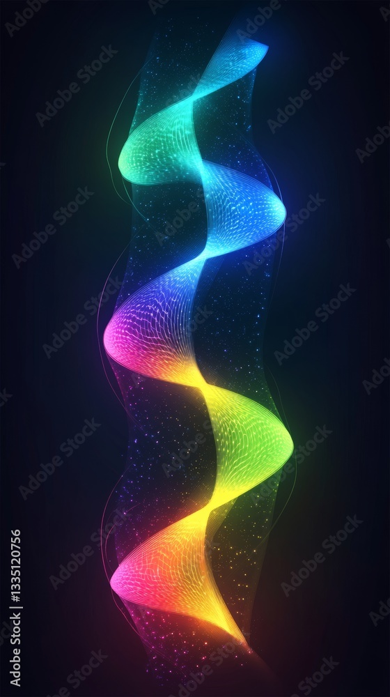 Naklejka premium A striking blend of colorful lights on a dark background, creating an energetic and dynamic visual scene
