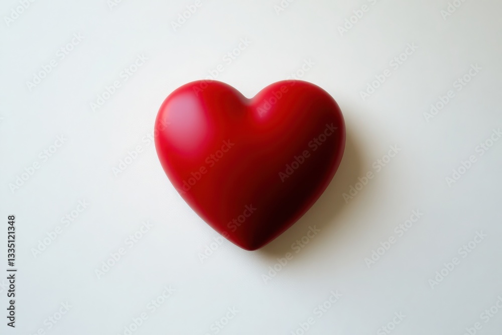 Bold red heart on white background symbolizing love Bold red heart on white background symbolizing love