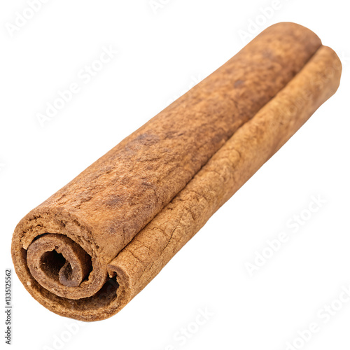 A Cinnamon Stick with a Rolled, Textured Surface photo