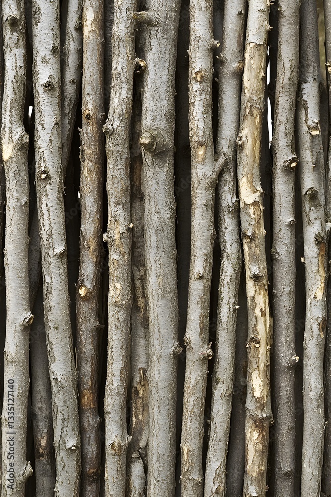 Close Up of Many Wooden Sticks Stacked Together Forming a Wall Texture Close Up of Many Wooden Sticks Stacked Together Forming a Wall Texture