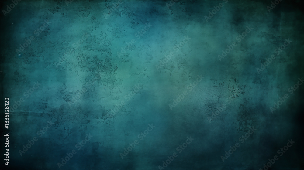 Fototapeta premium Textured grunge background showcasing layered paint in various shades of blue and green