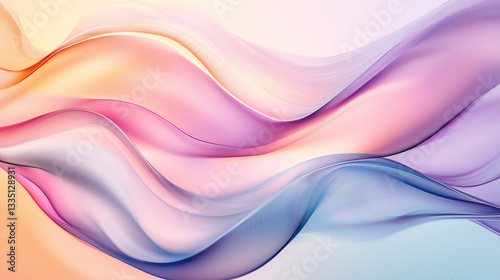Delicate wavy lines in soft hues evoke a peaceful, calming ambiance with subtle artistic charm