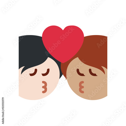 Kissing Couple (Different Hair Colors)
