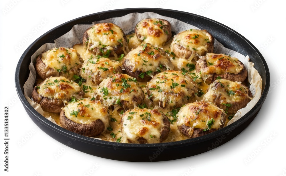 Baked Stuffed Mushrooms in a Pan (1)