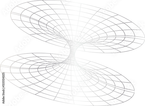 Silver Wireframe Hyperboloid