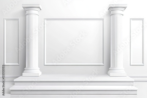 Classic white architectural display podium