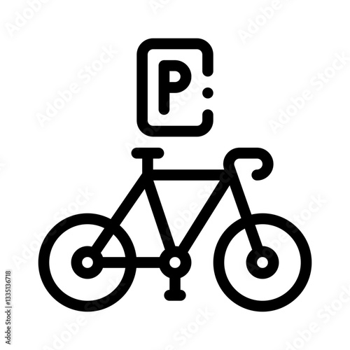 bicycle parking line icon