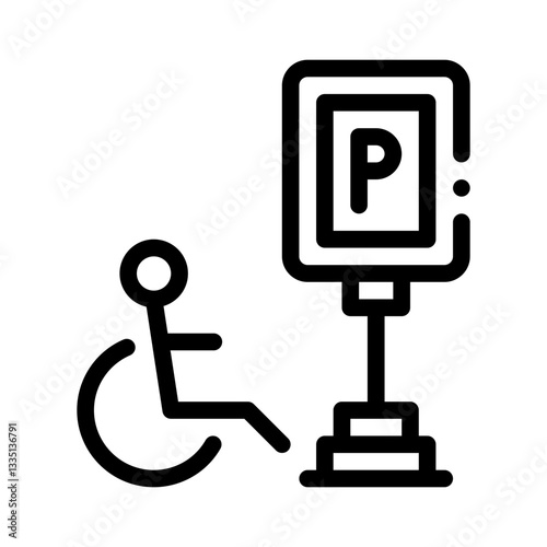 handicapped parking line icon