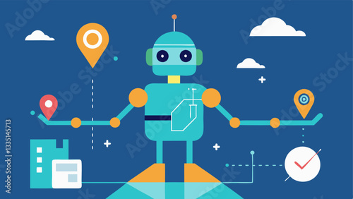 Robotic Navigational Assistance A robotic system guided by digital blueprints is navigating to precise locations during emphasizing surgical accuracy and planning.