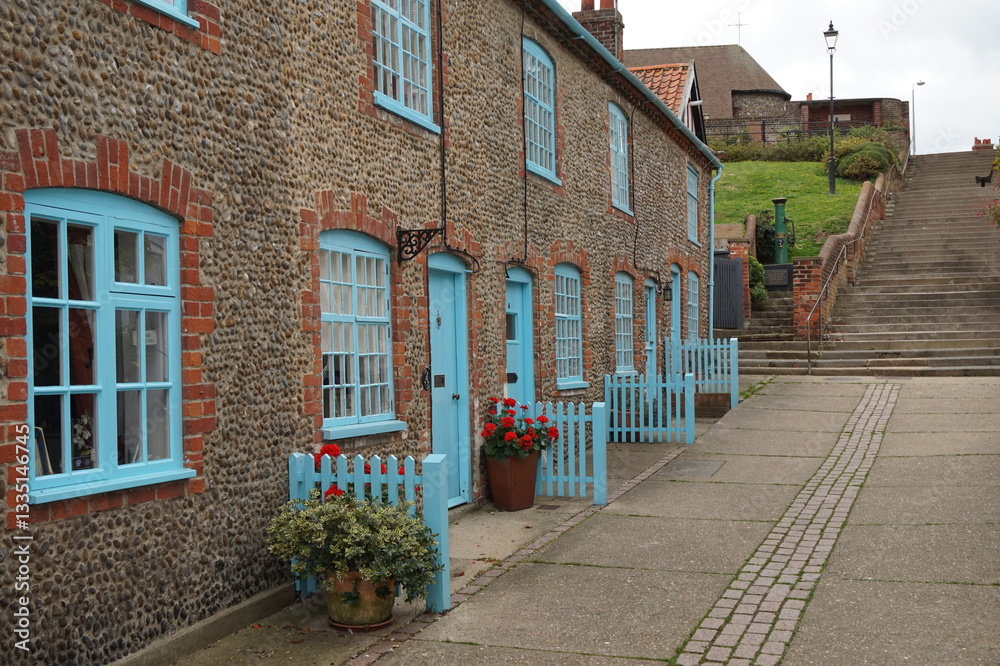 Fototapeta premium old houses in the beach town of aldeburgh