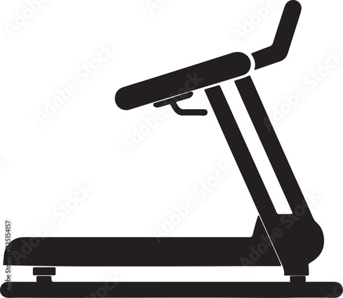 treadmill silhouette, black and white silhouette, vector and illustration