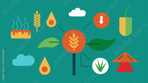Plant Diseases An of different crops showing signs of disease with warning signs coupled with a weather icon showing extreme temperature changes highlighting the connection