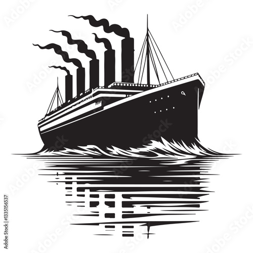 Majestic Titanic Ocean Liner Vector Illustration for Maritime History Enthusiasts