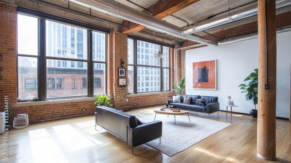 Fototapeta premium Minimalistic Living Room with Natural Daylight