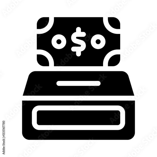 money donation glyph icon