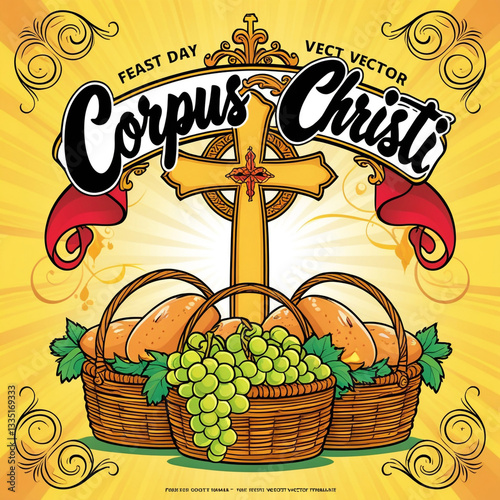 Corpus Christi Catholic Religious Holiday celebration design 