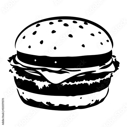 a mouthwatering burger, perfect for satisfying any craving. This burger is made with fresh ingredients and served on a fluffy bun. A perfect treat for lunch or a quick snack