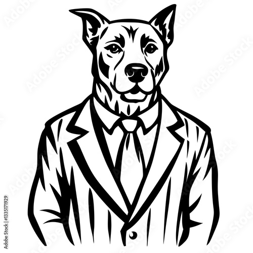 a dog wearing a suit and tie, exuding a sense of professionalism and business acumen