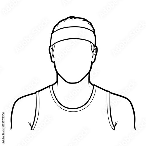 Wallpaper Mural a simplified outline of a person wearing athletic clothing and a headband, perfect for fitness or sports-related themes vector illustration Torontodigital.ca