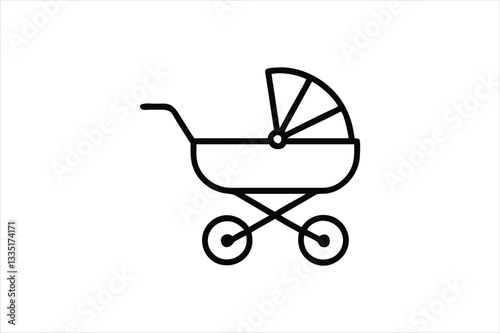 baby carriage vector icon illustration