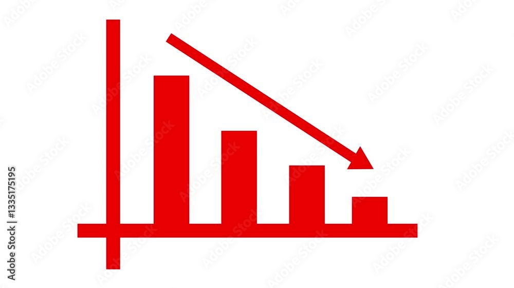 Gray Bar Chart Showing Decline, Gray bar chart with descending trend line, indicating decline Gray Bar Chart Showing Decline, Gray bar chart with descending trend line, indicating decline