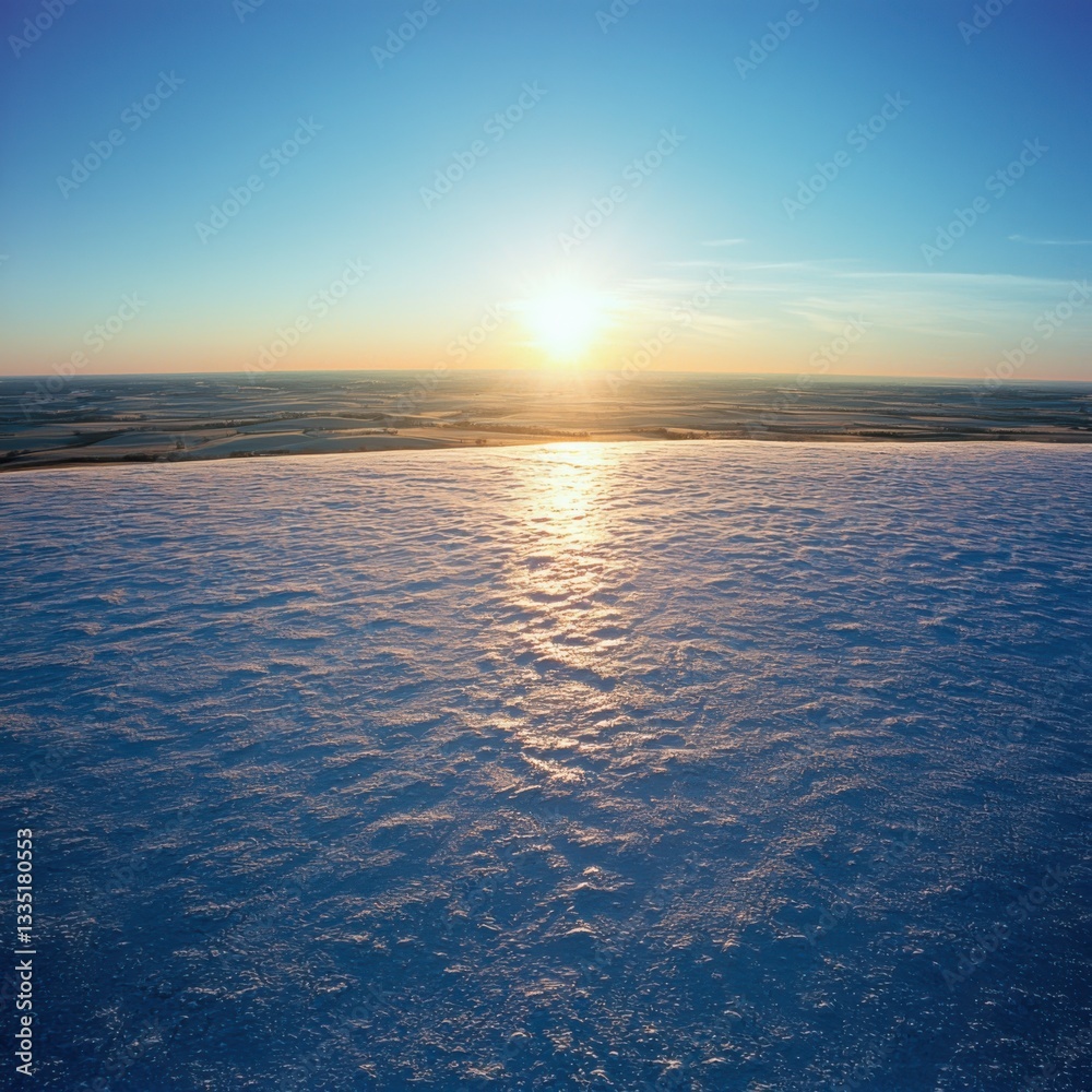 Obraz premium Shimmering white field reflecting sunlight aerial view nature midafternoon landscape realistic expression