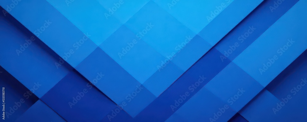 Fototapeta premium Abstract blue geometric composition, layered shapes , decor, gradient