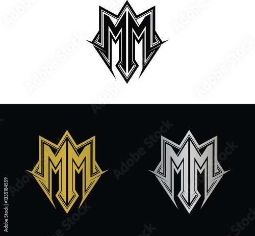 Abstract letter M logo design