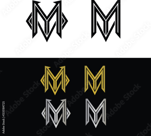 Abstract letter M logo design