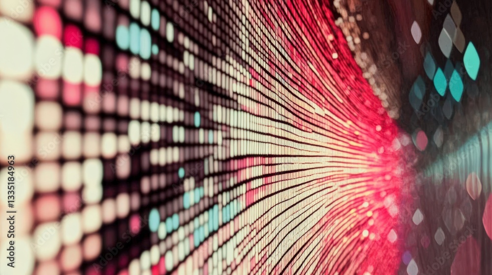 Obraz premium Dynamic Pixelated Light Display: A Stunning Abstract Visual