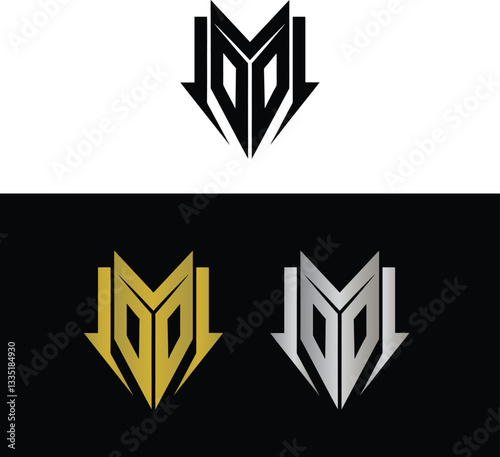 Abstract letter M logo design