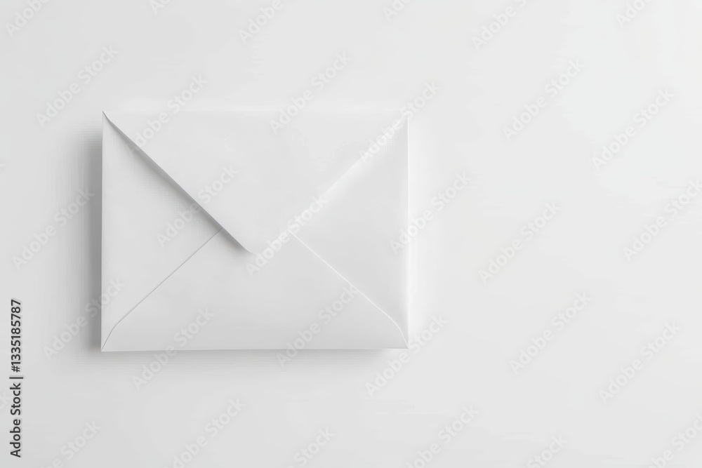 Close-up of a white envelope isolated on a white background Close-up of a white envelope isolated on a white background