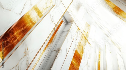 Opulent White Marble Interior with Exquisite Gold Accents