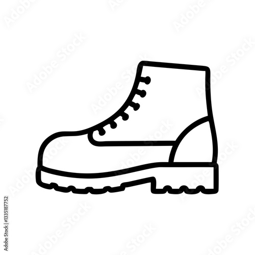 Work boots icon, great for construction company branding, safety gear infographics, and industrial workplace manuals