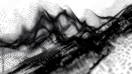 Abstract Data Visualization: A Stunning Black and White Digital Art