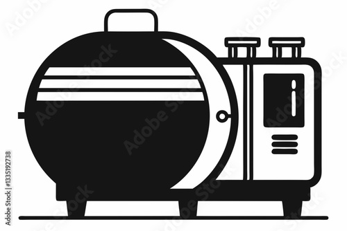 autoclave line art silhouette vector illustration