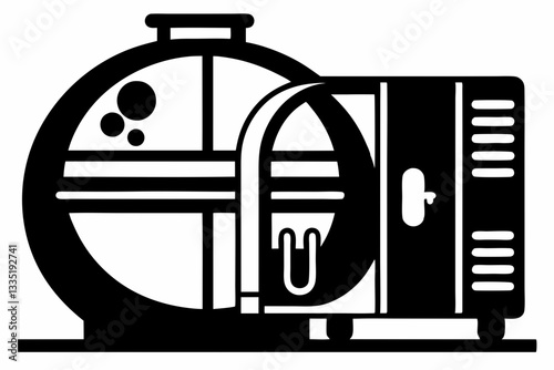 autoclave line art silhouette vector illustration