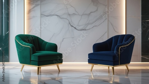 Luxury Velvet Armchairs in Modern Interior
