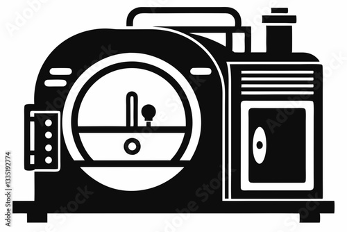 autoclave line art silhouette vector illustration