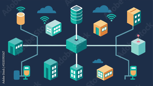 Smart City Grid An overhead view of a city block divided into sections showing various connected services like streetlights trash bins and traffic lights all powered by 5G