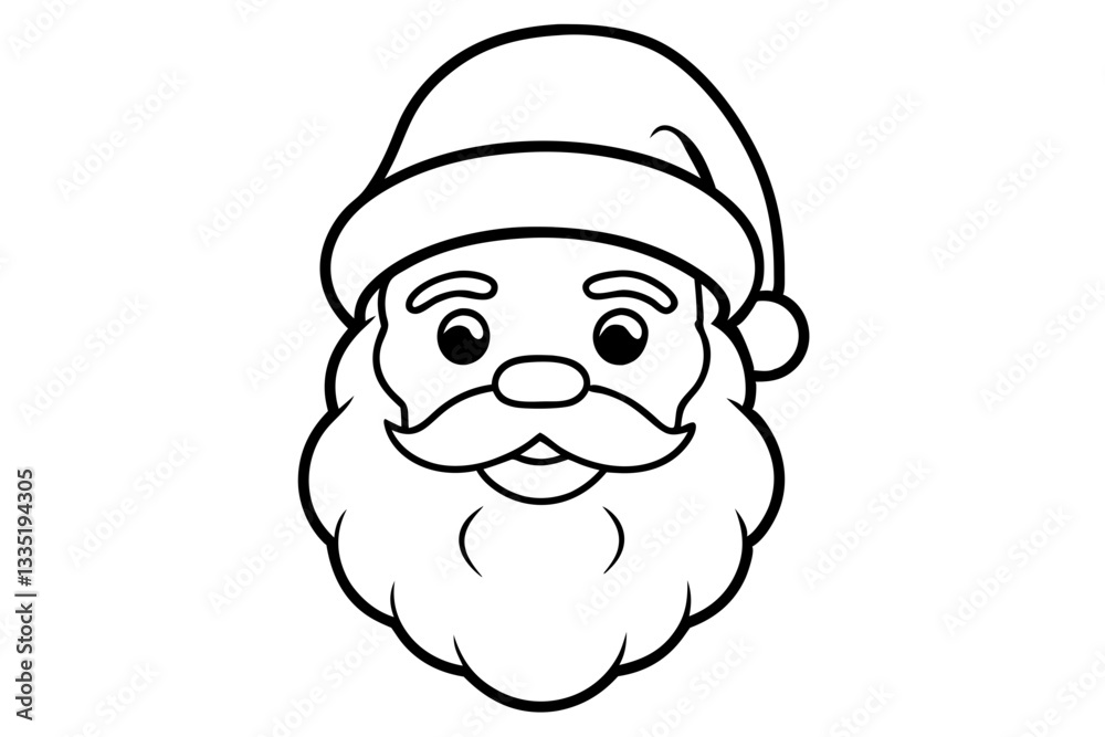 christmas santa head line art silhouette vector illustration christmas santa head line art silhouette vector illustration