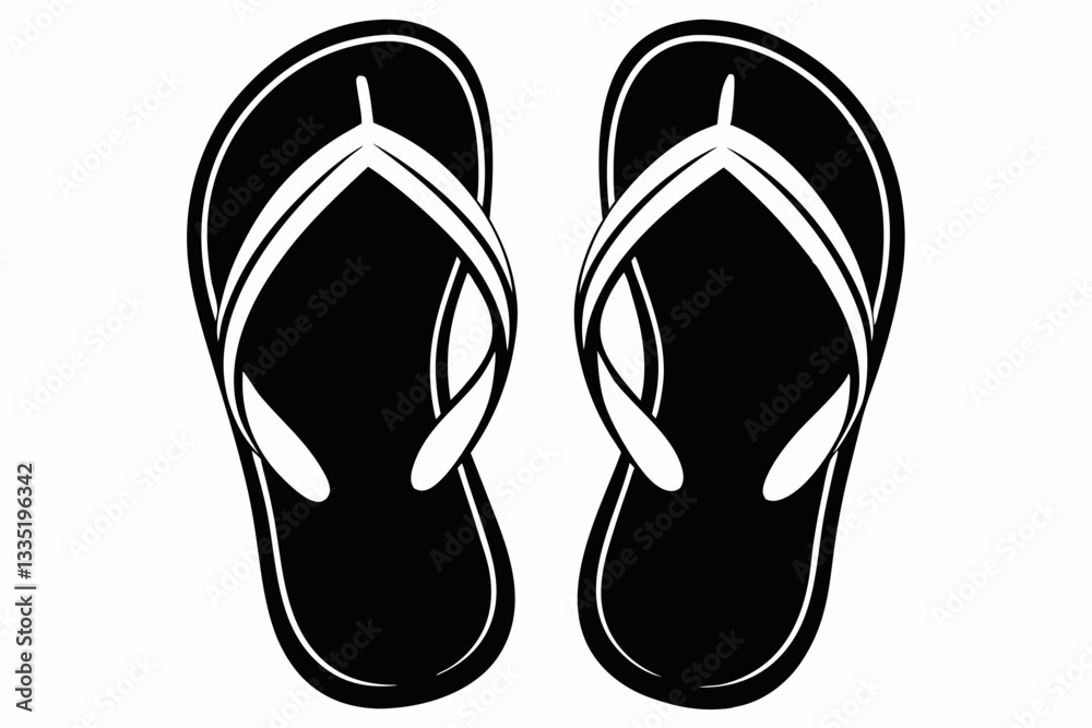 flip flops line art silhouette vector illustration flip flops line art silhouette vector illustration