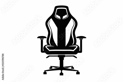 gaming chair line art silhouette vector illustration