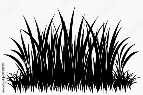 grass line art silhouette vector illustration